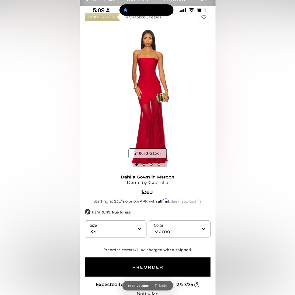Deme by Gabriella Red Gown size XS NWT